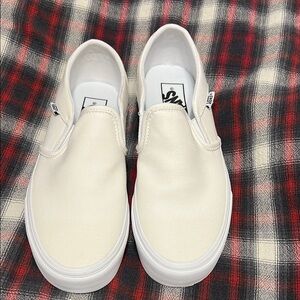 Vans Cream Slip-On Sneakers
Brand new- never worn